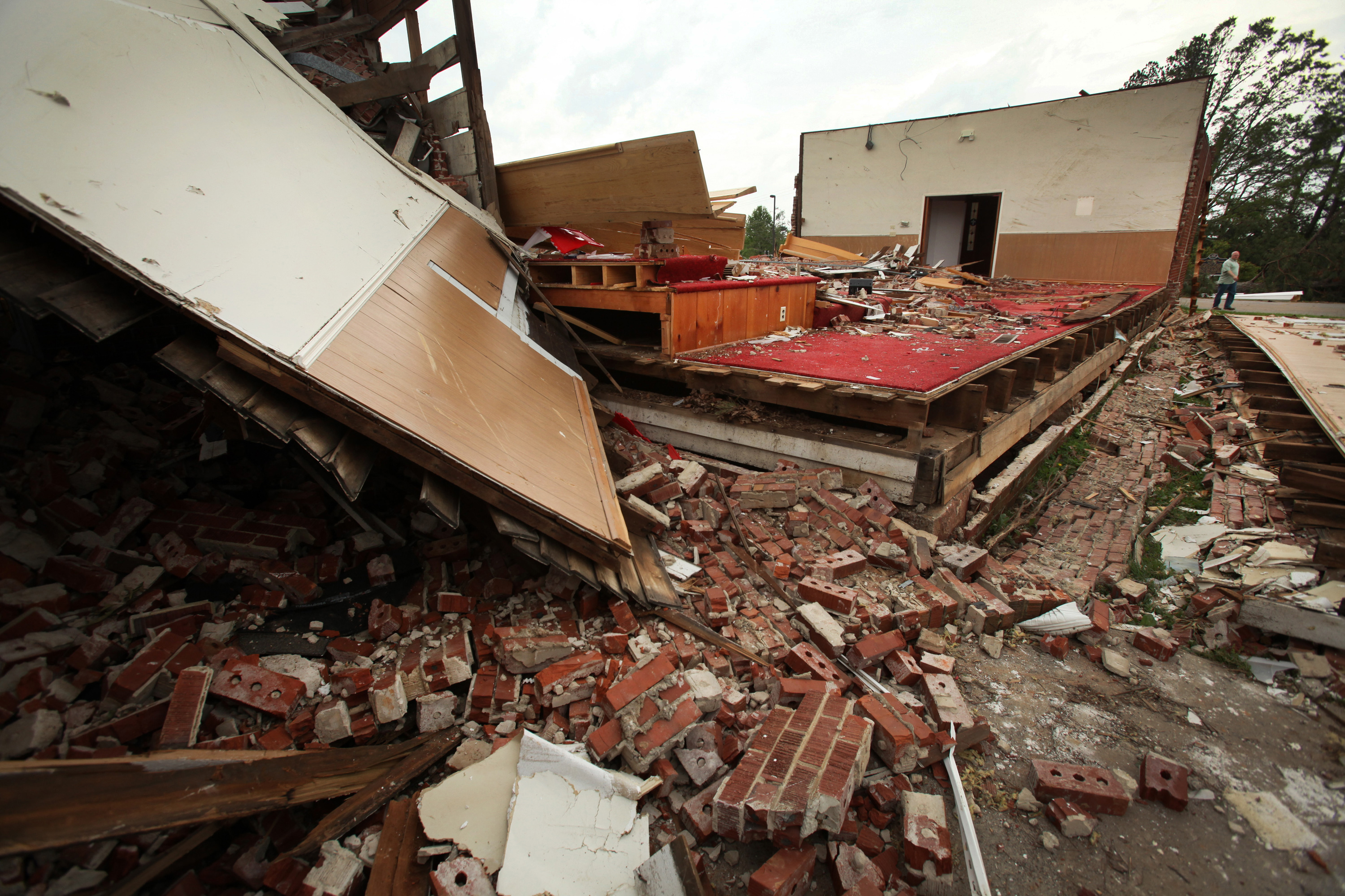 The original chapel of Ford's Chapel United Methodist Church in Harvest, Alabama, was destroyed by a 2011 tornado, part of a massive outbreak that caught United Methodists and others in the state unprepared to respond. Disaster response training has been important since then.  Photo by Kathleen Barry, UMNS