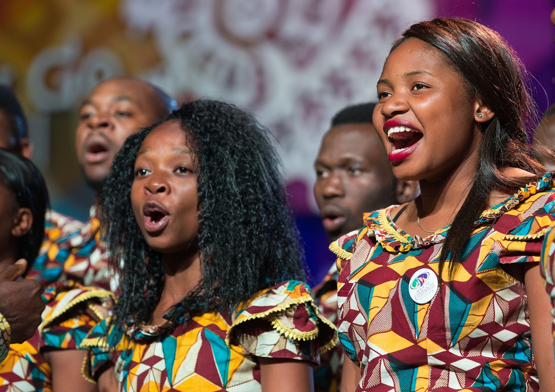 The Africa University choir sings during the presentation of the Africa University report May 16 at the 2016 United Methodist General Conference in Portland, Ore. Photo by Mike DuBose, UMNS.