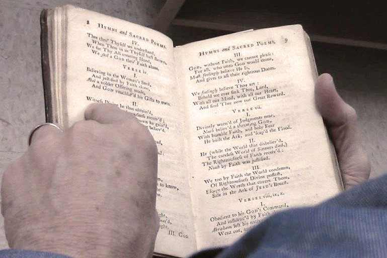 “Hymns and Sacred Poems” is the first collection of hymns by Charles and John Wesley. Photo by Lilla Marigza, United Methodist Communications.