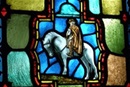 Methodist circuit rider in stained glass, Methodist Sky Chapel, Chicago, IL. Courtesy Chris Light, via Wikimedia Commons.