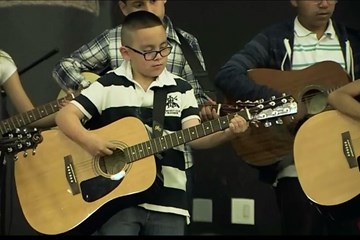 Young musicians play "Amazing Grace" at Christ's Foundry United Methodist Church in
Dallas.
