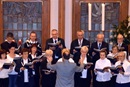 The choir at Plauen United Methodist Church in Sachsen, Germany sings Christmas music.