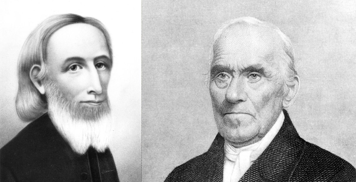 Martin Boehm (left) co-founded the Church of the United Brethren in Christ, a predecessor denomination of The United Methodist Church. His son Henry (right) was a Methodist preacher who traveled with Bishop Francis Asbury. Photos courtesy United Methodist Archives and History.