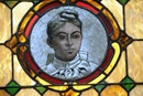 Stained glass window features Shelly Gale, an early deaconess at Mother African Zoar United Methodist Church. Photo by John Coleman. 