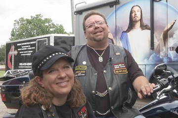 Patty and Eddie Gill founded the United Methodist Motorcycle Association, based in Oklahoma.
Video image by Reed Galin, United Methodist Communications.