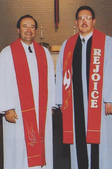 The Rev. David Janz (r) served alongside his mentor the Rev. Larry Homitsky (l) in the 1990s. Photo courtesy of the Rev. David Janz.