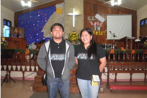 Kevin John "Kejo" Maddela stands with another youth leader at Christmas Institute 2012 in the Philippines. Photo courtesy of Kevin John Maddela.