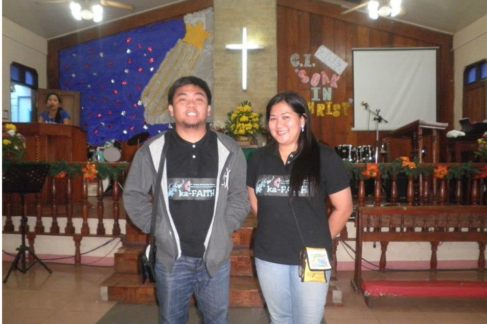 Kevin John "Kejo" Maddela stands with another youth leader at Christmas Institute 2012 in the Philippines. Photo courtesy of Kevin John Maddela. 