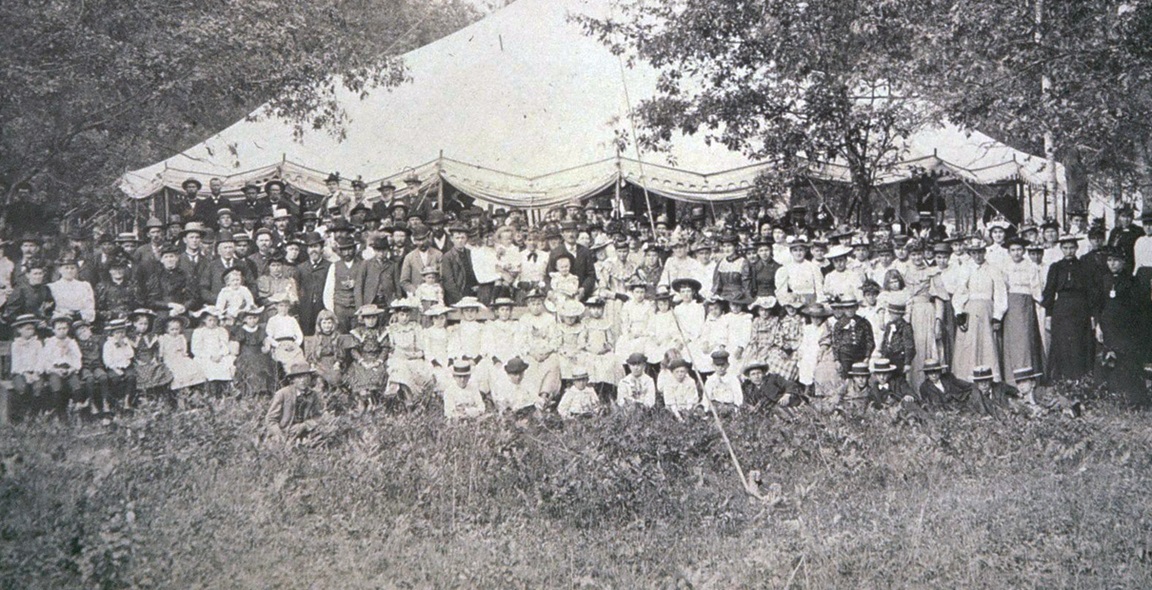 People traveled great distances to attend camp meetings, like this one at Witwen around 1900. Photo courtesy Witwen Camp Meeting Association.