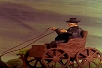 Clay figure of a circuit rider made by Greg Killmaster for the 1984  film, "Clayride."