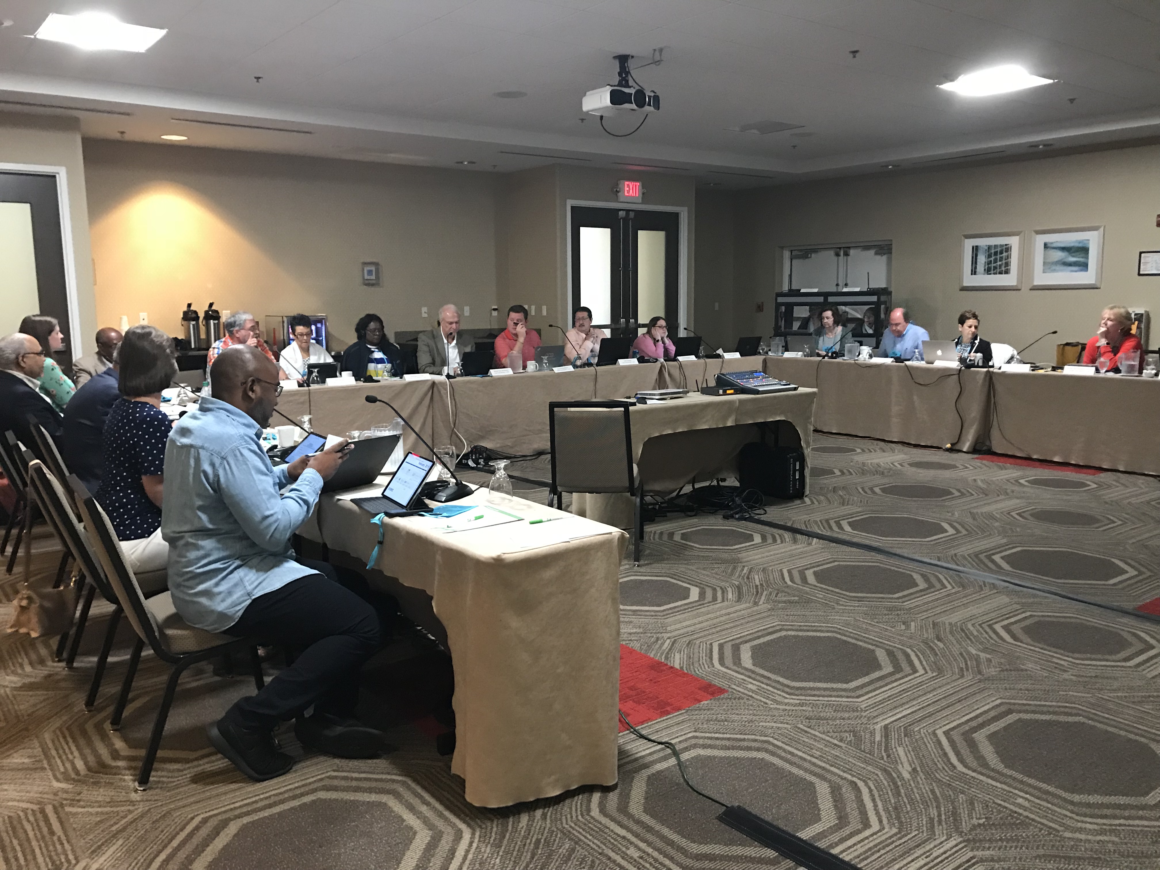 A design team for the 2019 Special Session of the General Conference met recently in Charlotte. Photo by Diane Degnan.