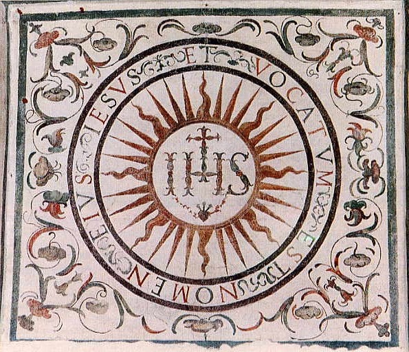 From the Church of Jesus, Rome. The inscription in the mandala reads, "His name is called Jesus."