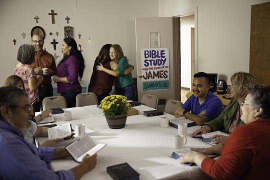James Bible Study Diverse Welcome Hospitality Hug