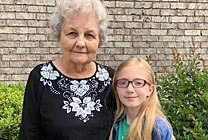 Delores Howell calls nine-year-old Haliegh her angel after suffering a fall. Haliegh comforted Delores, cleaned her "boo boos," and stayed until medics arrived. Photo courtesy Delores Howell.