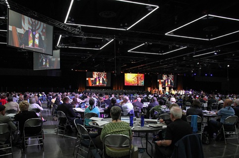 Bishop Warner H. Brown preaches at the opening worship for the United Methodist 2016 General Conference in Portland, Ore. File photo by Maile Bradfield, UM News.