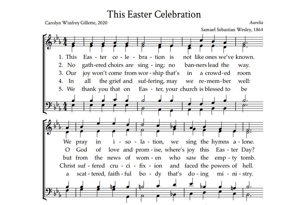 New hymn titled "This Easter Celebration" was written specifically for Easter 2020 when the world is dealing with the coronavirus pandemic.