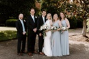When the coronavirus pandemic struck, Ally and Andrew Lay's wedding went from 350 guests to 10. Pictured: Andrew and Ally Lay (center) with members of their immediate family, who served as guests and bridal party. Photo courtesy of Andrew Lay.