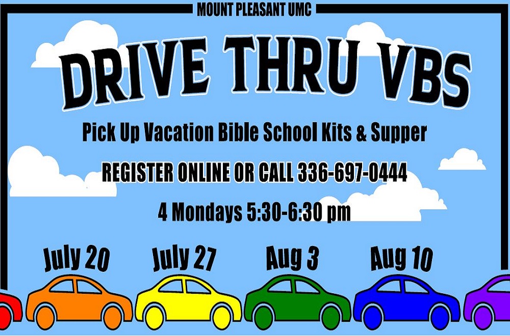 Mount Pleasant United Methodist Church offers a drive thru VBS during the COVID-19 pandemic. Photo courtesy of Mount Pleasant UMC