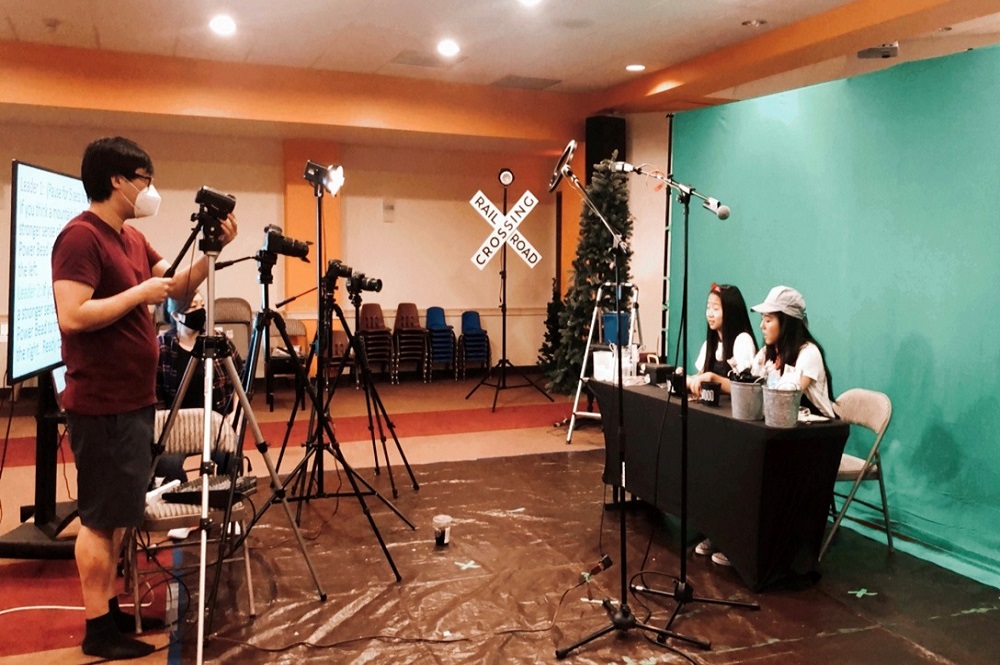 During the pandemic, Children's Ministry Initiative, which resources Korean United Methodist Churches in the United States, filmed videos for VBS curriculum to share with churches and families. Photo courtesy of Children's Ministry Initiative.