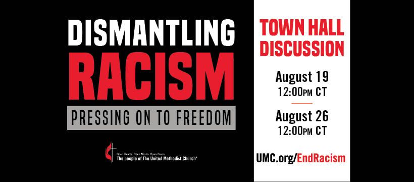 Two new interactive town hall discussions are planned as part of the “Dismantling Racism: Pressing on to Freedom” initiative. (Image courtesy of United Methodist Communications.)