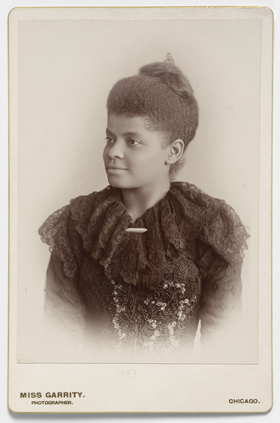 A portrait of Ida B. Wells-Barnett circa 1893, an early leader in the women’s and civil rights movements. Wells was active in the women’s suffrage movement but was asked not to march with white suffragists in 1913. Albumen silver print by American female photographer, Sallie Garrity. Photo from the National Portrait Gallery, courtesy of Wikimedia Commons.