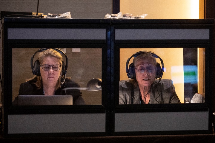 Interpreters at the 2020 Pre-General Conference Briefing
