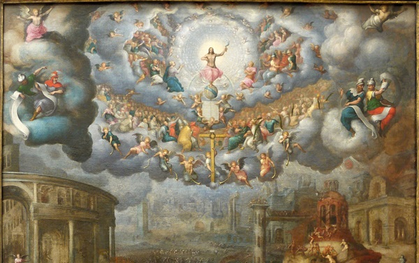 The top portion of "The Last Judgement" by French artist Jean Cousin. The 1560 painting depicts the return of Christ from heaven to earth. Image courtesy of Wikimedia Commons.