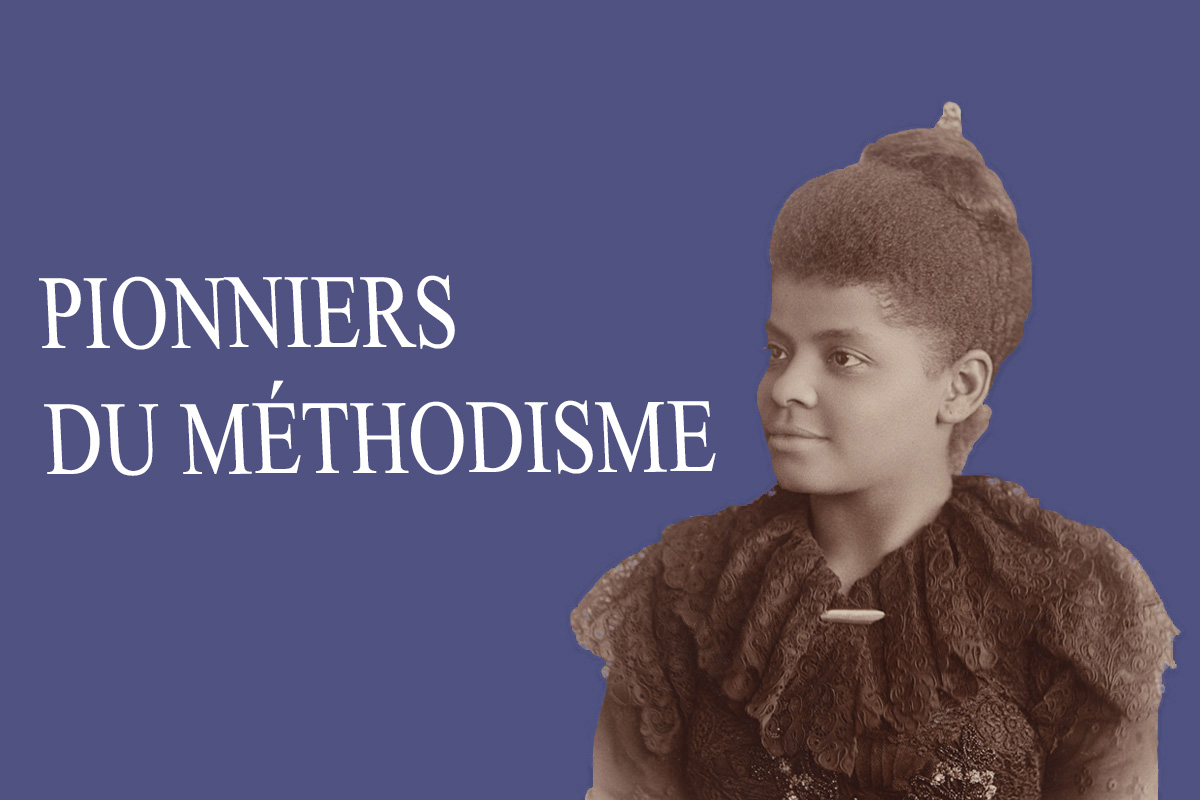 Un portrait d’Ida B. Wells-Barnett vers 1893. Photo de Sallie Garrity, gracieuseté de Wikimedia Commons; graphique par Laurens Glass, United Methodist Communications.