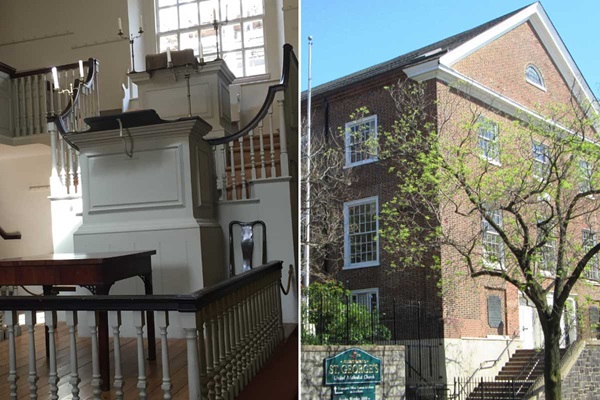September-October 2021 is the 250th anniversary of Francis Asbury's journey from Bristol, England (l) to Philadelphia (r). Bristol photo by Joe Iovino, United Methodist Communications. Philadelphia photo via Wikimedia Commons. September-October 2021 is the 250th anniversary of Francis Asbury's journey from Bristol, England (l) to Philadelphia (r). Bristol photo by Joe Iovino, United Methodist Communications. Philadelphia photo via Wikimedia Commons.