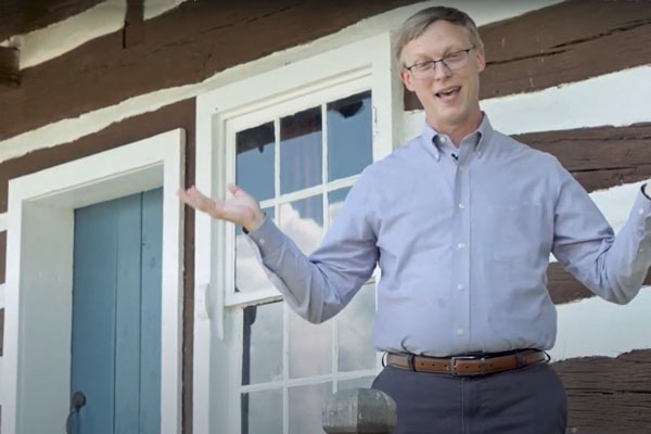 The Rev. Dr. Doug Tzan at the Strawbridge Shrine. Still from video by Baltimore-Washington Conference.