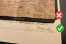Two letters bearing John Wesley's signature, but only one is authentic. The other letter, one of less than 10 forgeries known to exist, belongs to the Pitts Theology Library collection. Photo by Brandon Wason, Pitts Theology Library; Canva adaption by United Methodist Communications.