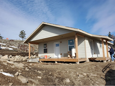 The outside of one home being rebuilt in northcentral Washington after 2020 wildfires. Courtesy Photo: GBGM.