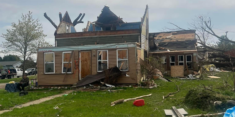 An EF3 tornado left an almost 17-mile path of destruction through the community of Gaylord on May 20, damaging and leveling homes and businesses. Three and a half weeks later, the people are beginning to rebound thanks to grants and other financial assistance. ~ photo courtesy Adam Miller