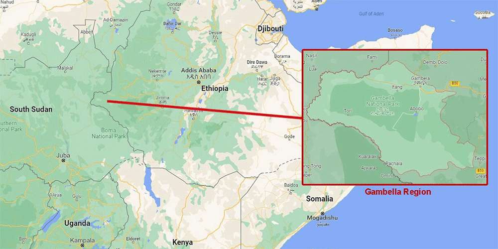 The United Methodist Committee on Relief announced it is giving a $10,000 grant to help provide food and address other immediate needs for people affected by civil unrest in the Gambella Region of western Ethiopia. Map courtesy of Google Maps. 