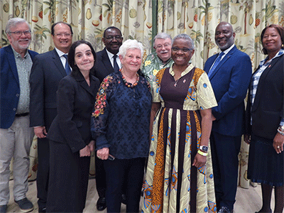 Members of the current Judicial Council. Back row (from left): The Rev. Øyvind Helliesen, the Rev. Luan-Vu Tran, N. Oswald Tweh Sr., W. Warren Plowden Jr., the Rev. Dennis Blackwell and Lidia Gulele. Front row (from left): Beth Capen, Deanell Reece Tacha and the Rev. J. Kabamba Kiboko. Photo by Heather Hahn, UM News.