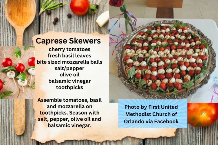 Recipe card for Caprese Skewers