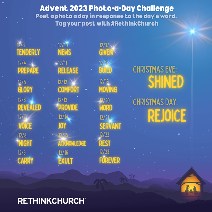 The 2023 Advent Photo-a-Day calendar from Rethink Church