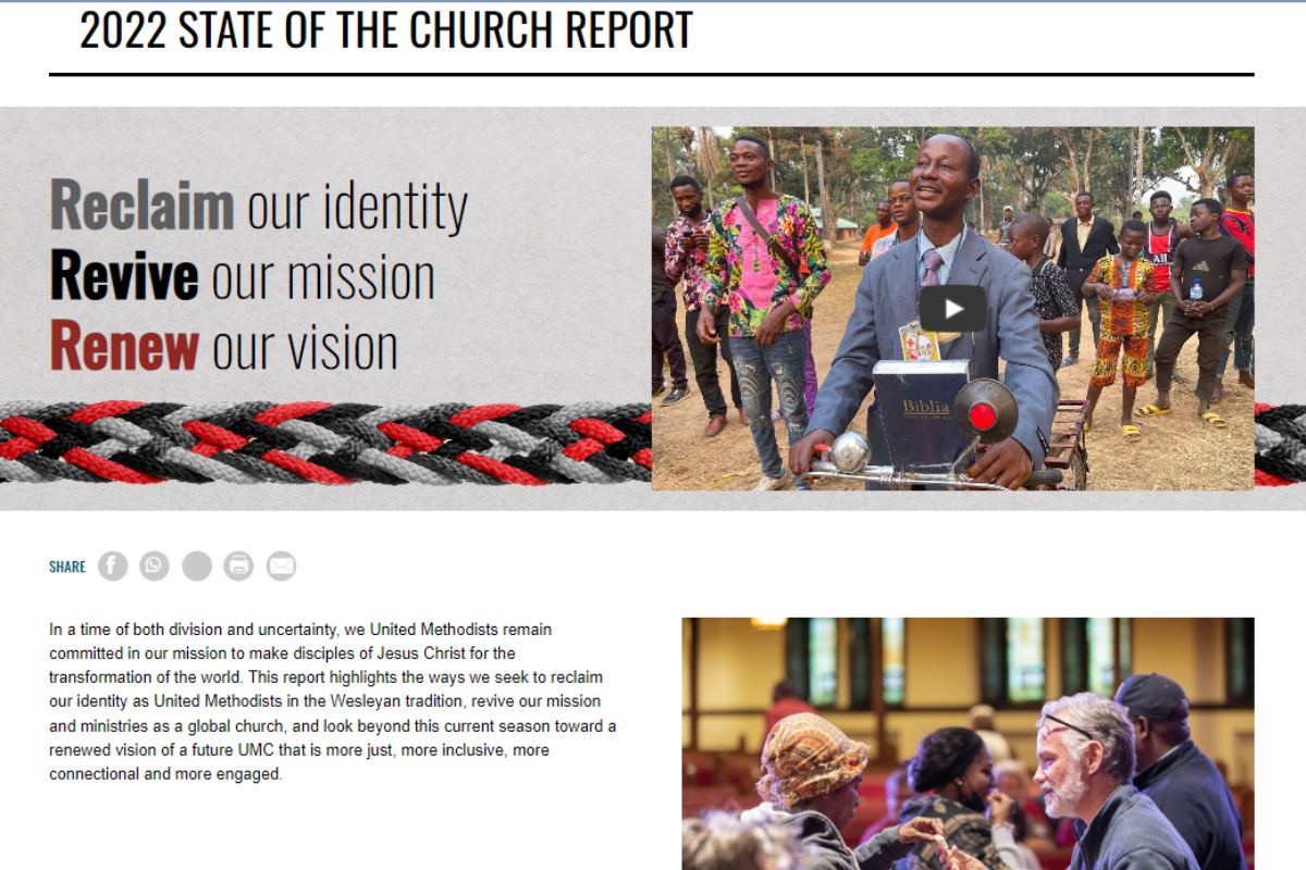 Screenshot of the 2022 State of the Church Report webpage.