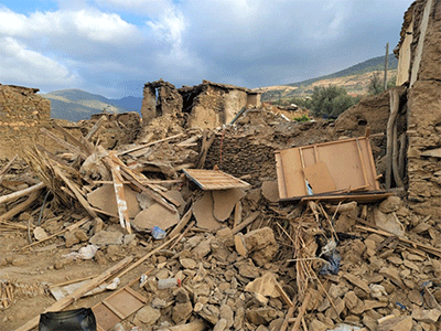 Devastation caused by earthquake in Morocco, Sept. 8, 2023. UMCOR released an emergency relief grant to partner Muslim Aid. (Photo: Muslim Aid)