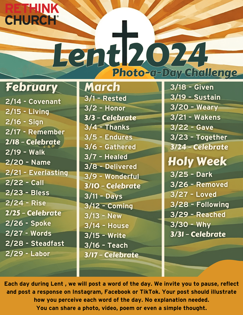 Rethink Church 2024 Lent Photo-a-Day Challenge