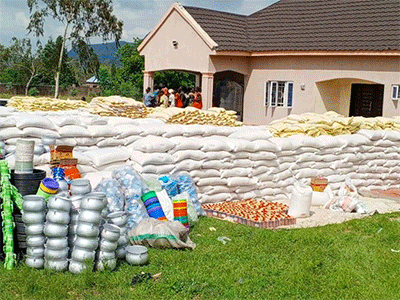 Food and other relief items at a United Methodist distribution center in Jalingo, Nigeria. The supplies, purchased through a $150,000 grant from the United Methodist Committee on Relief, helped people displaced by severe flooding in the region. (Photo: Ezekiel Ibrahim, UM News)