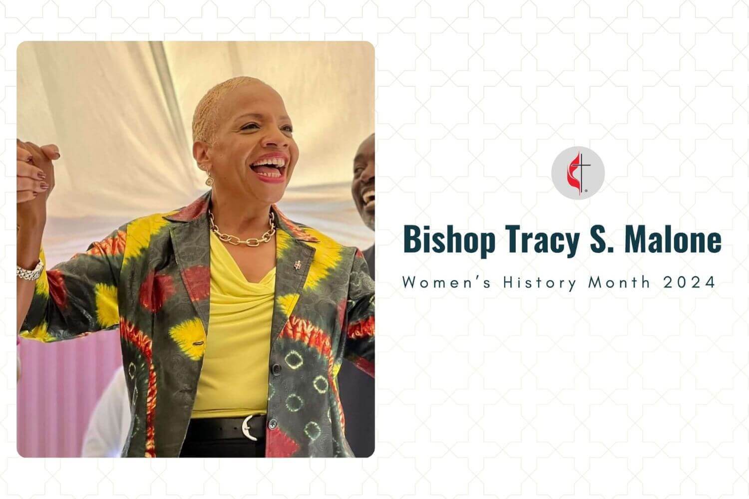 Bishop Tracy Smith Malone, resident bishop of the East Ohio Annual Conference, celebrates the unveiiling of the Bishop Tracy S. Malone Hall of residence for female students at Africa University on February 26, 2024. Image courtesy of Rick Wolcott, East Ohio Annual Conference.