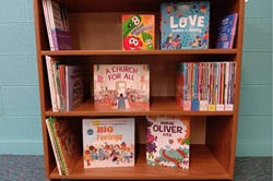 First United Methodist Church in Holland, Mich., created a children's library of more than 70 titles with topics ranging from talking about our feelings to navigating learning difficulties. Photo courtesy of Jill DeJonge, FUMC Holland.