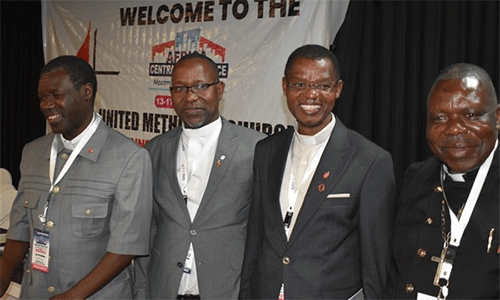 The new bishops are from left: Bishop Gift Machinga of Zimbabwe, Bishop João Sambo of Mozambique, Bishop Emmanuel Sinzohagera of Burundi and Bishop Moisés Jungo of Angola.