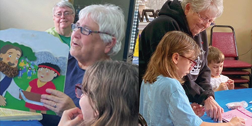 A volunteer helps one of the children at the afterschool program. Courtesy photo.