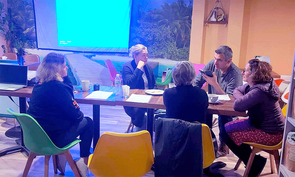 Missionary Leslaw Kawalec, (Man far right) from Poland, meets with some Polish friends in Ireland, County Donegal, where he has started reaching out to Polish and Eastern European communities as a church planter with the Methodist Church in Ireland.