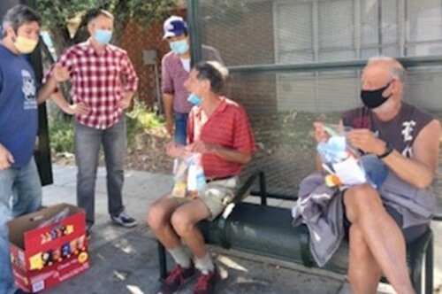 Kardia UMC’s thriving food ministry feeds the unhoused, veterans, students and others by distributing sack lunches.