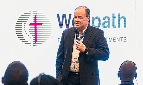 Bill Kavanaugh, chief operating officer of Wespath speaks during the Central Conference Pension Forum in Manila, Philippines. Photo courtesy of UMC-TV.