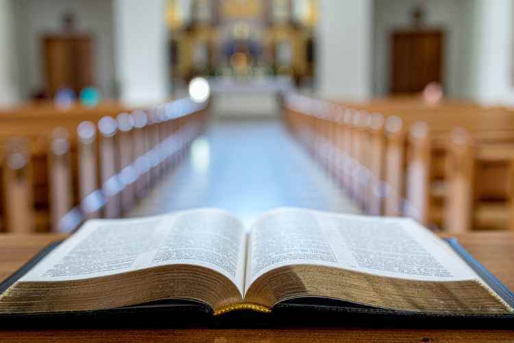 Bible in a sanctuary