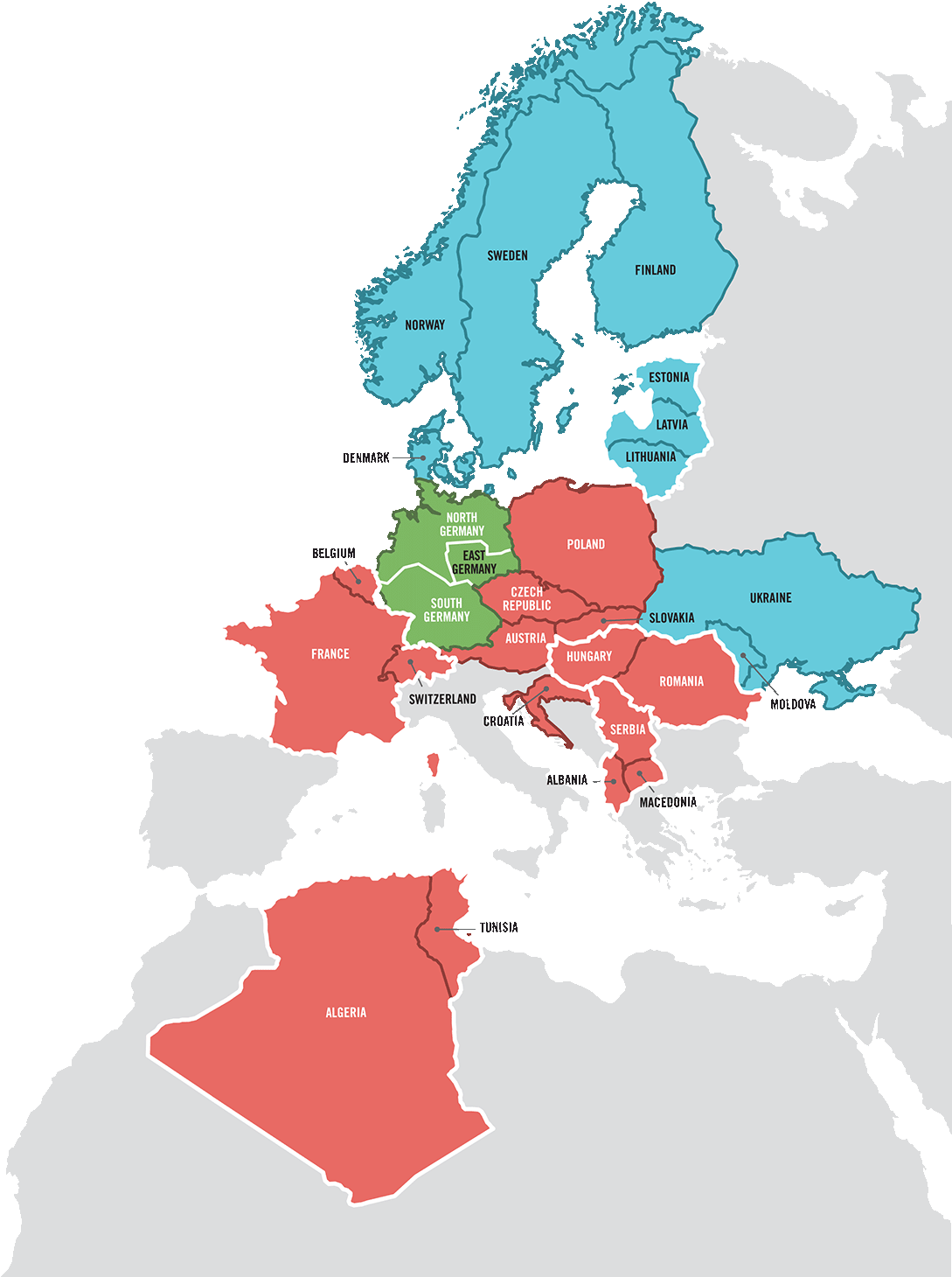 Map of the Europe Regional Conferences. Created by United Methodist Communications. 